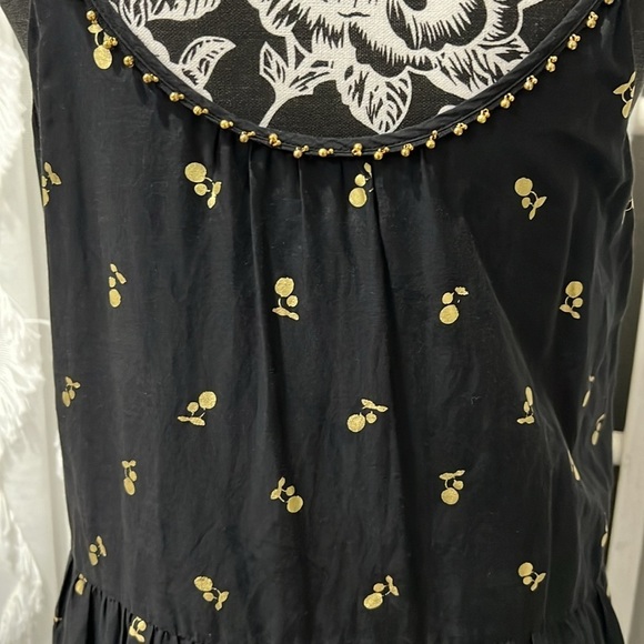 Juicy Couture BLACK LABEL spaghetti strap black and gold cherry BoHo dre… - Picture 3 of 9